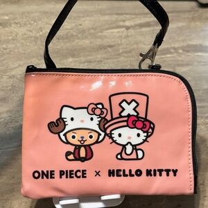 Rare Sanrio Hello Kitty and One Piece Chopper Crossover Pouch Wristlet Purse